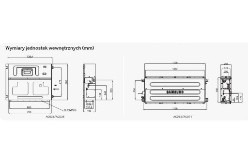 Klimatyzator kanałowy SAMSUNG LSP SlimAC052HBLDKH/EU - 5,0/6,0 kW