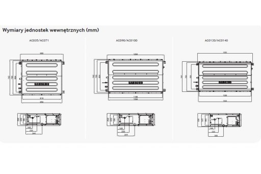Klimatyzator kanałowy SAMSUNG MSP Deluxe AC035HBMDKH/EU - 3,5/4,0 kW